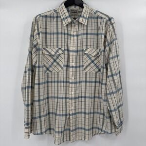 Levi's Strauss & Co Mens‎ Shirt Sz XL Blue Plaid Button-Down Long Sleeve USA VTG